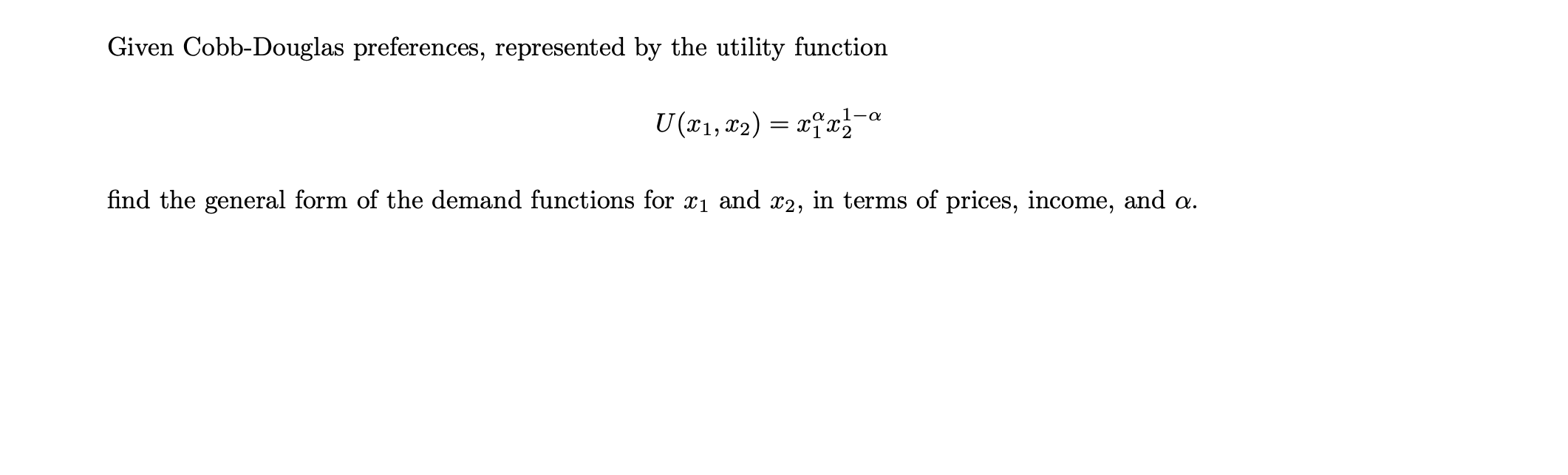 292,-a find the general form of the demand functions for x1 and