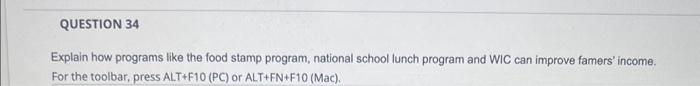 school lunch program and WIC can improve famers' income. For the toolbar,