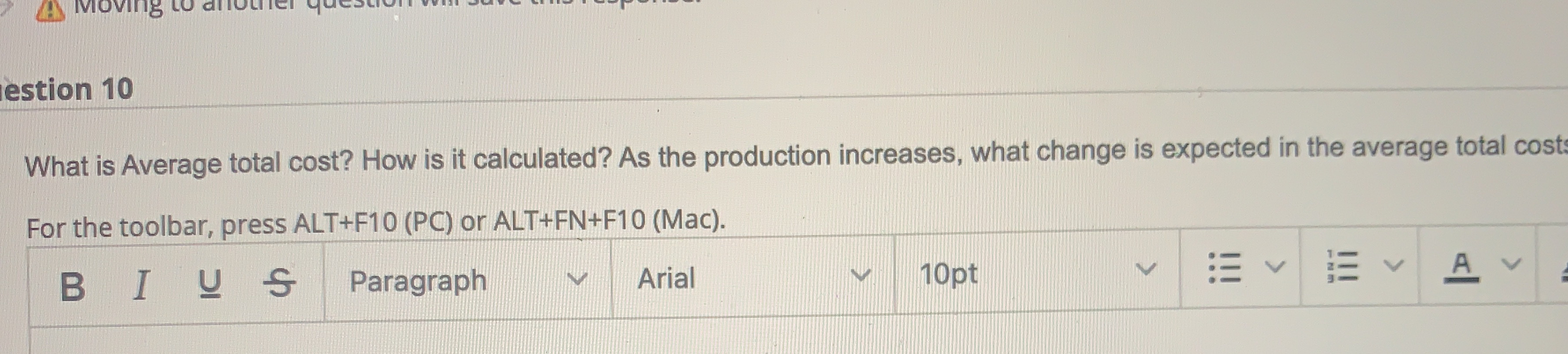 How is it calculated? As the production increases, what change is expected