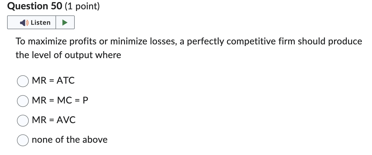 $48 $4,800 $12,280 $17,280Question 35 (1 point) I: Which of the following
