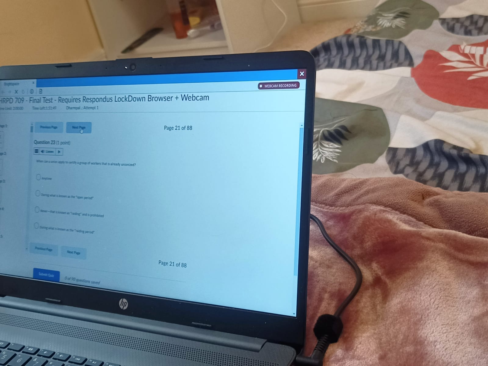 or Limit 200:00 Time Left-1:52:00 Page 20 of 88 Precious Page Next