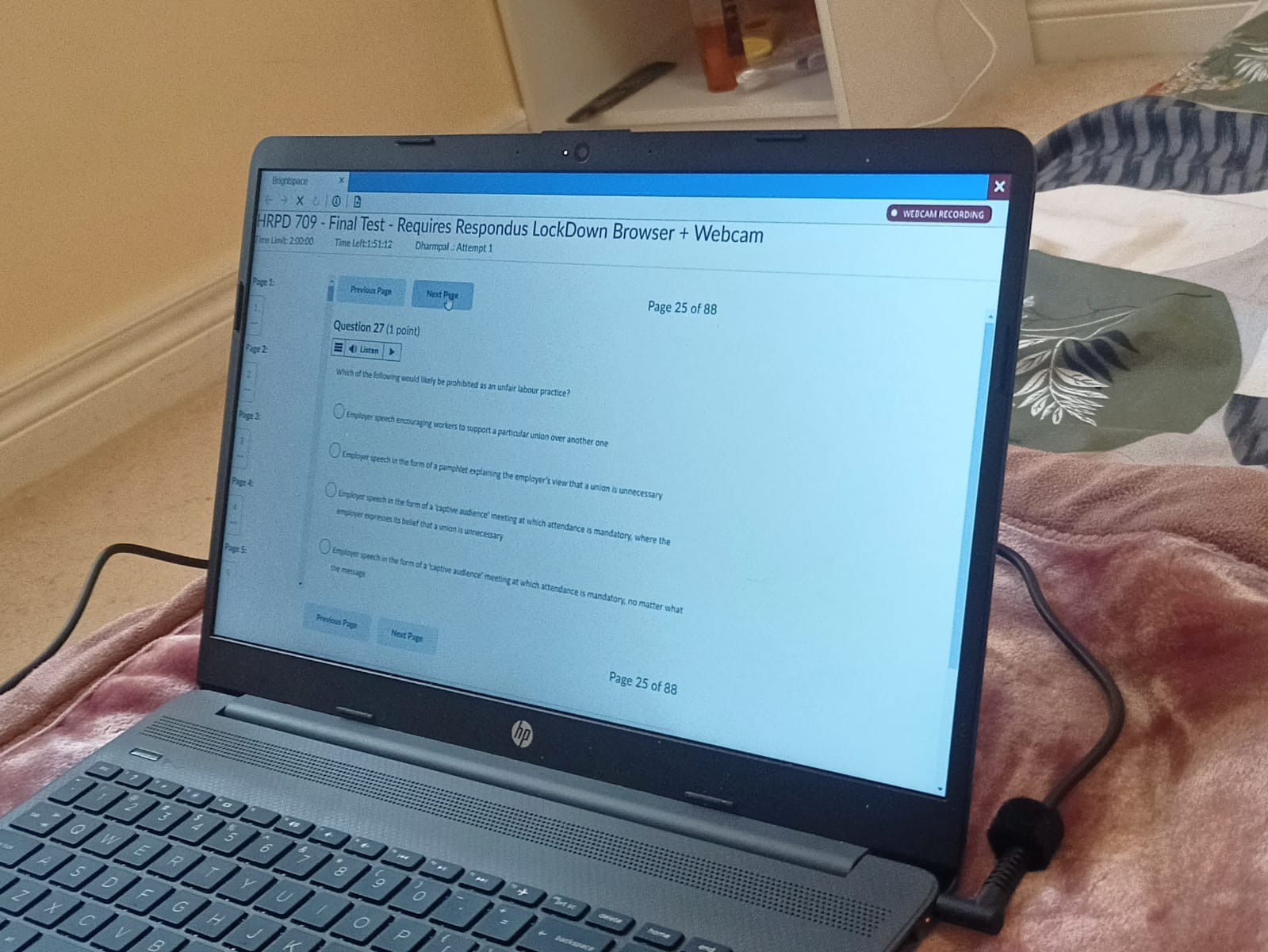 of 88 Soball Quit 0 of 90 questions saved hp 5 E