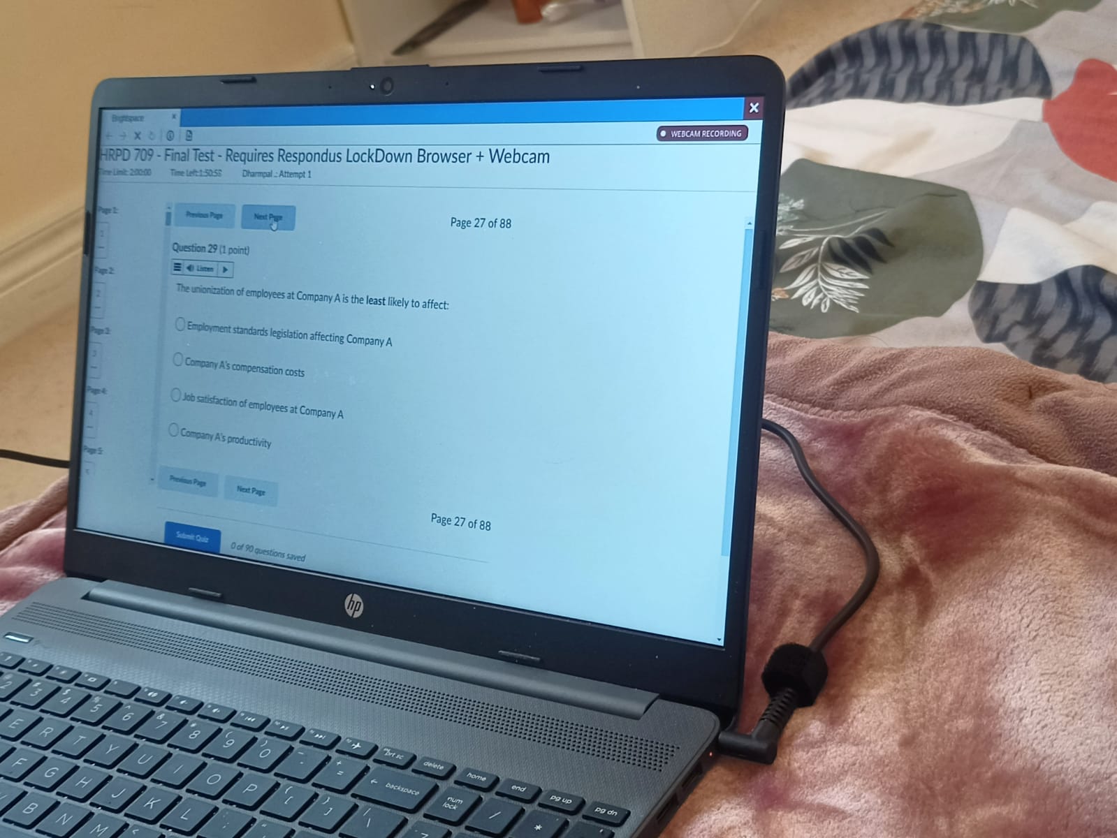 709 - Final Test - Requires Respondus LockDown Browser + Webcam Leit