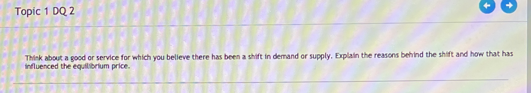 service for which you believe there has been a shift in demand