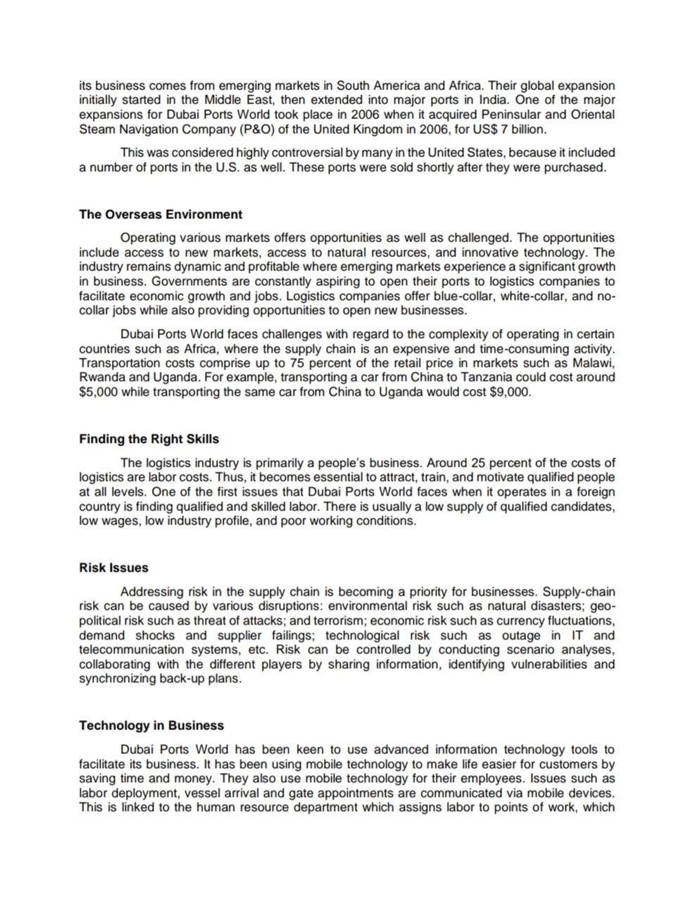 QUESTIONS 1. What global factors have contrinuted to the growth of the