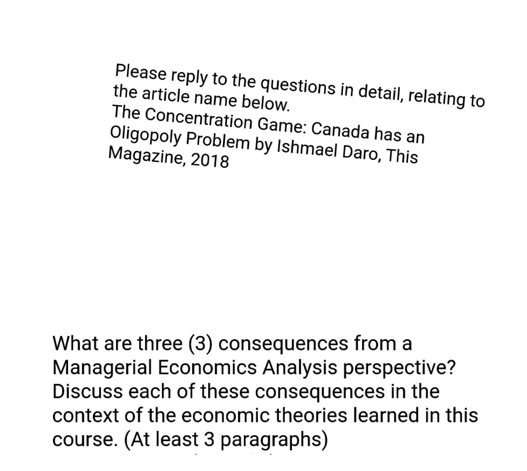 Discuss each of these consequences in the context of the economic theories