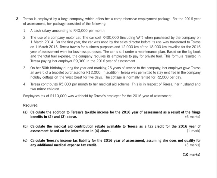 inclusive of VAT where applicable. 1. Sales of services totalling R12,000,000. 2.