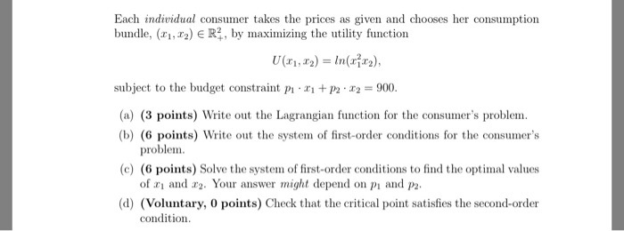 > y. (i) Does the consumer has monotone preferences over bundles of