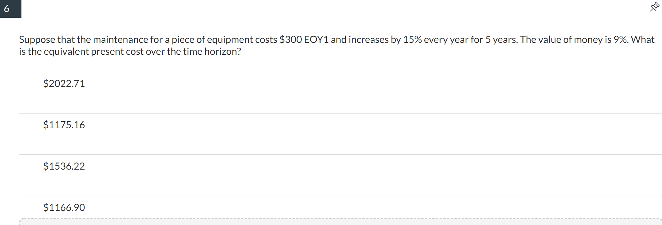 answer it with solution, a $9 Suppose that the maintenance for