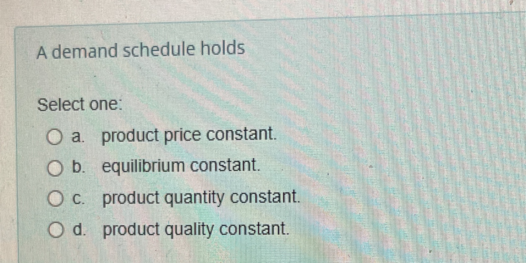 constant. O b. equilibrium constant. O c. product quantity constant. O d.