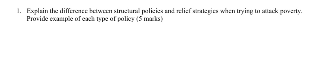 Economics Question PLZ HELP ASAP 1. Explain the difference between structural
