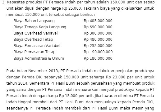 setiep unit akan dijual dengan Harga Rp 25.000. Taksiran biaya yang dikeluarkan