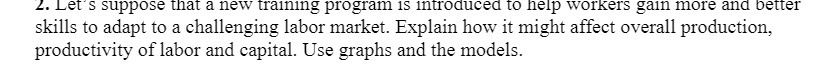  1. Let's suppose that a new training program 1s introduced to