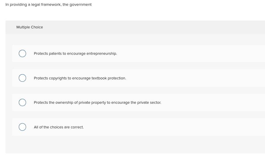 the output for a particular good or service. O A small number