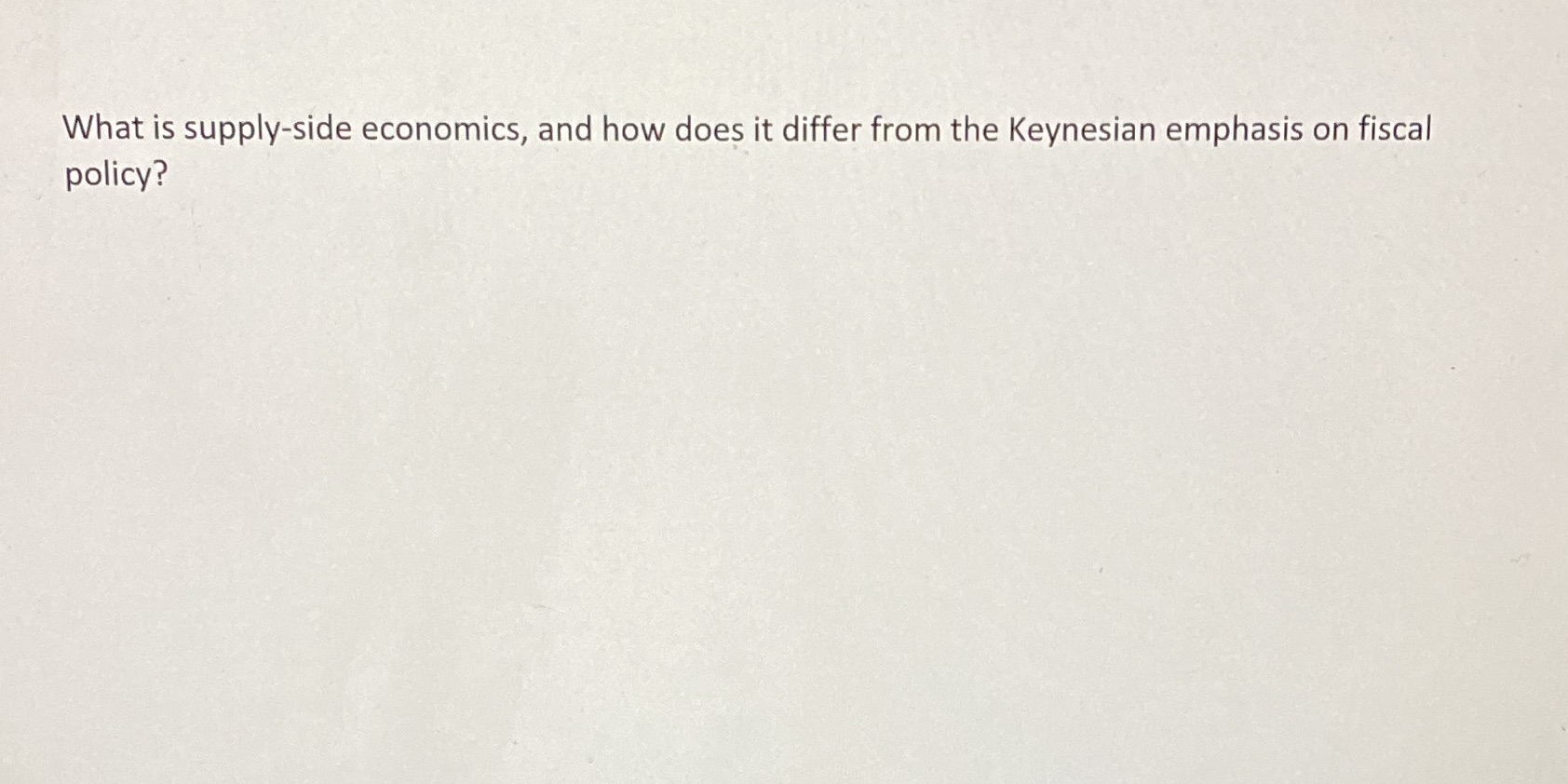 What is supply-side economics, and how does it differ from the Keynesian
