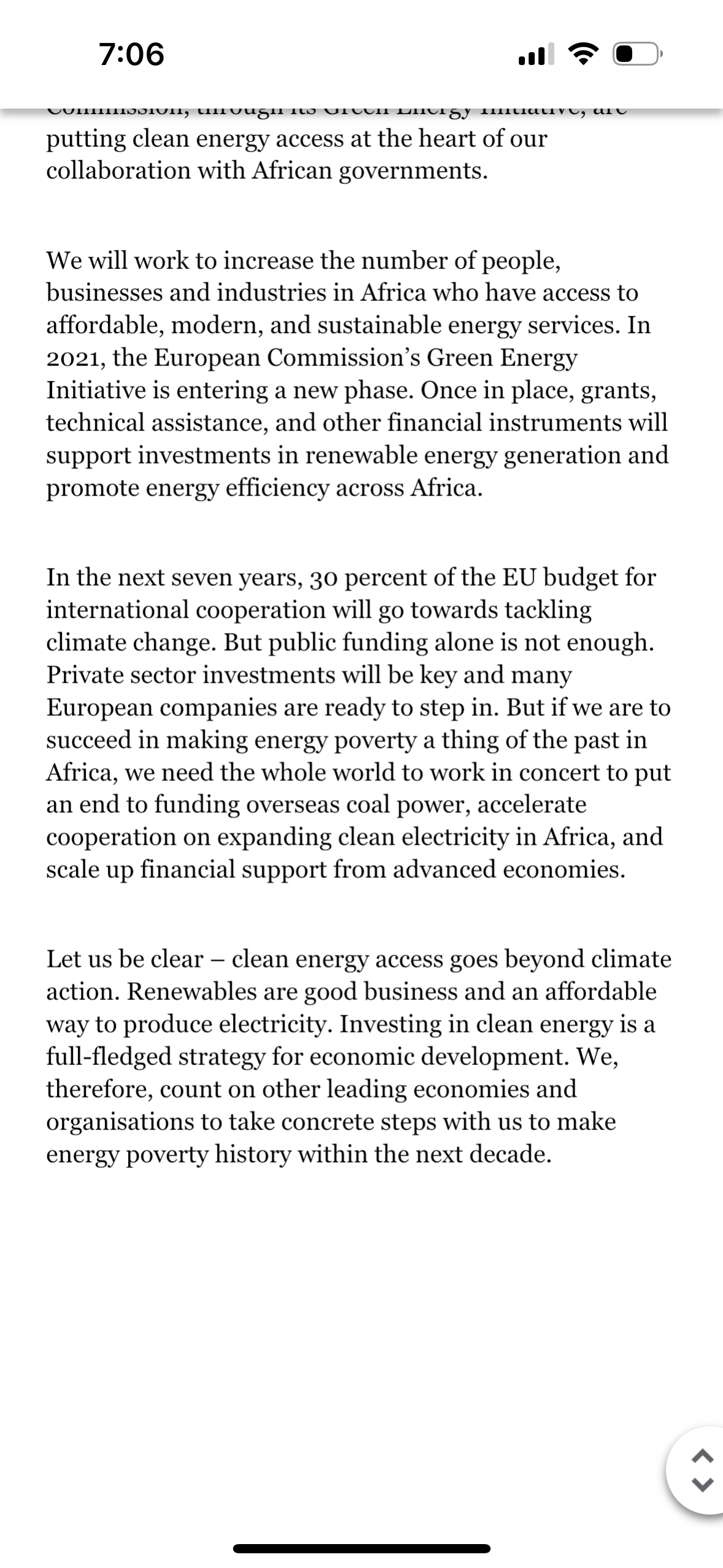 glaring injustice. With cheap renewables and green investments following the pandemic, we