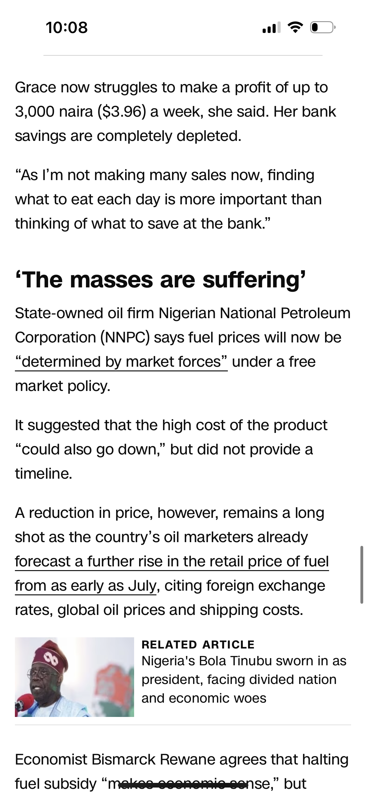 standard of living as families in other parts of the world. Technological