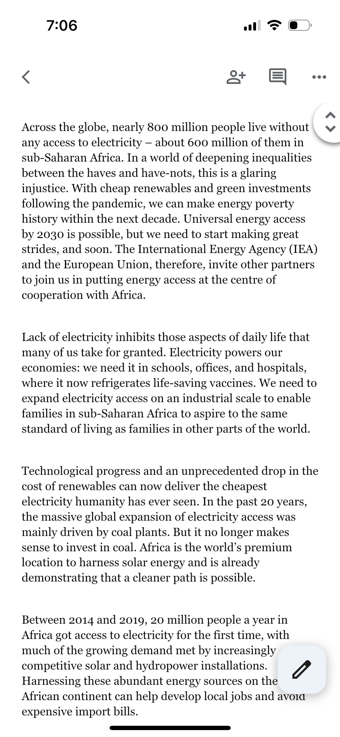 years, the massive global expansion of electricity access was mainly driven by