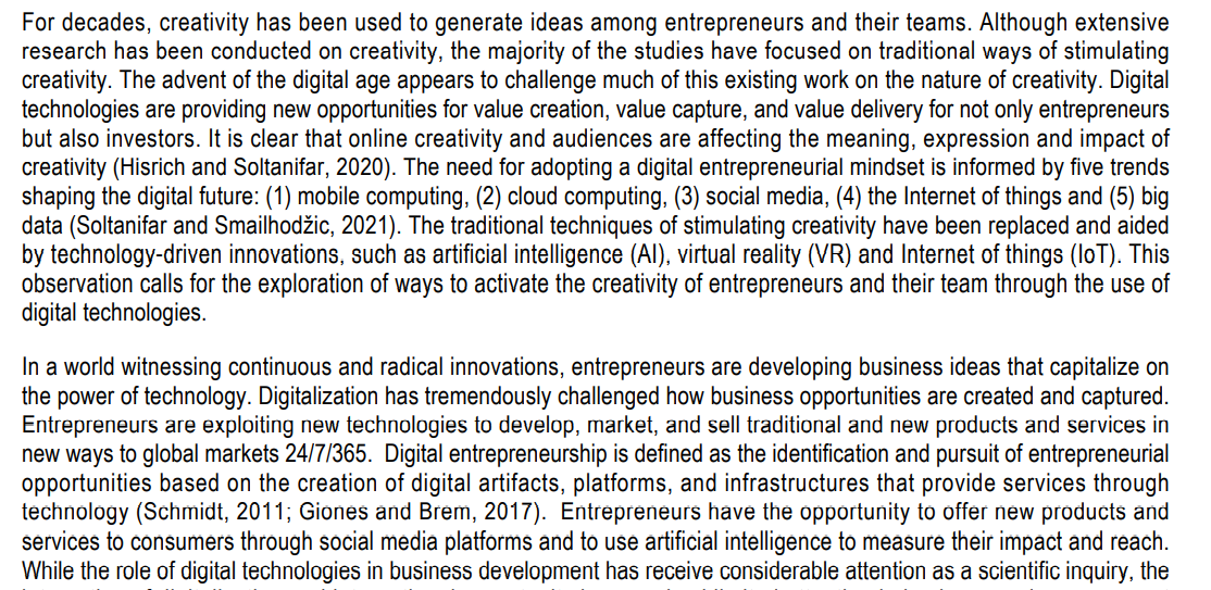 this new digital age, creativity and innovation play an important role in