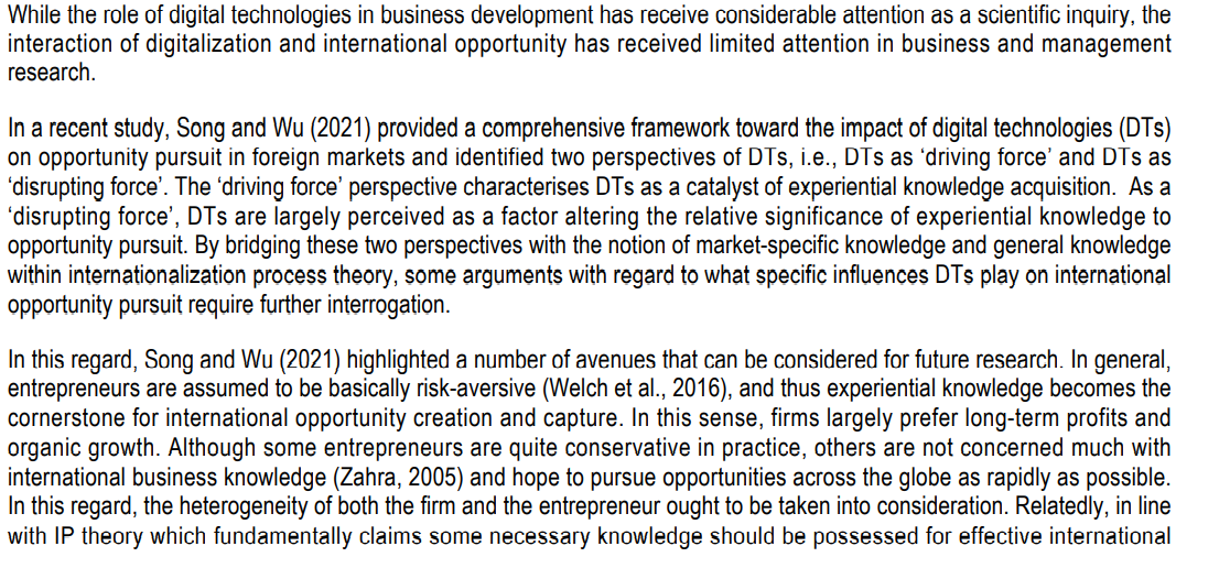 creating value for businesses (Sousa and Rocha, 2019). Entrepreneurs are typically dened