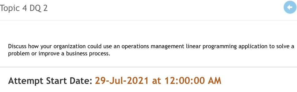 Quantitative Topic 4 DQ 2 0 Discuss how your organization could