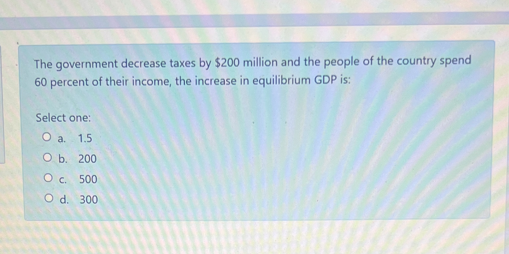 the country spend 60 percent of their income, the increase in equilibrium
