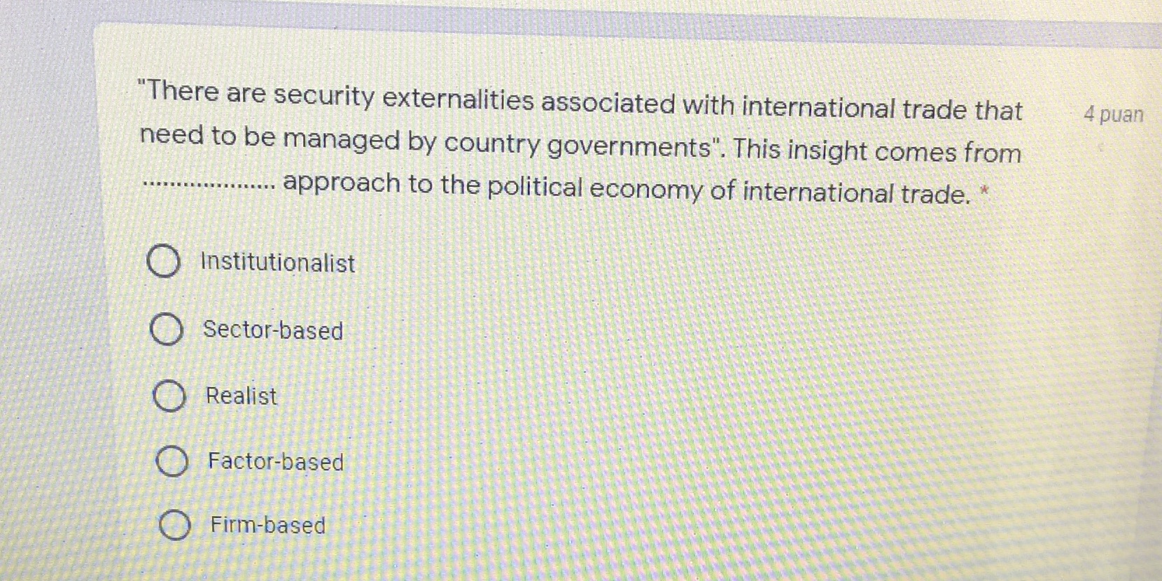 associated with international trade that 4 puan need to be managed by