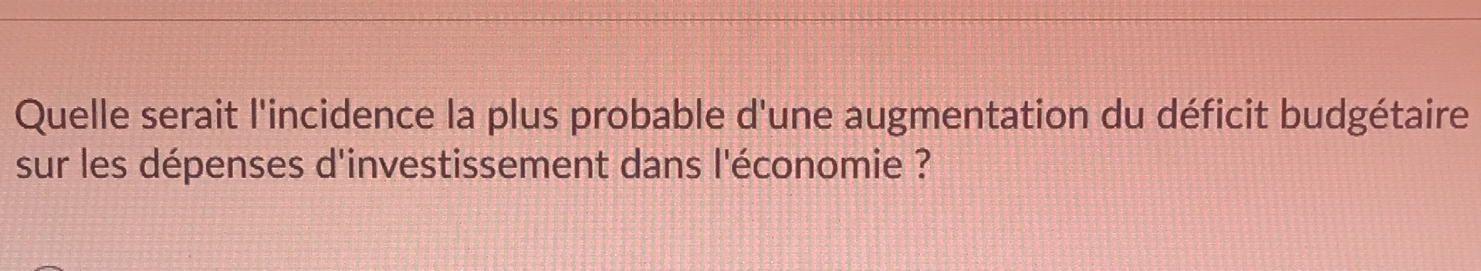 les dpenses d'investissement dans l'conomie ?