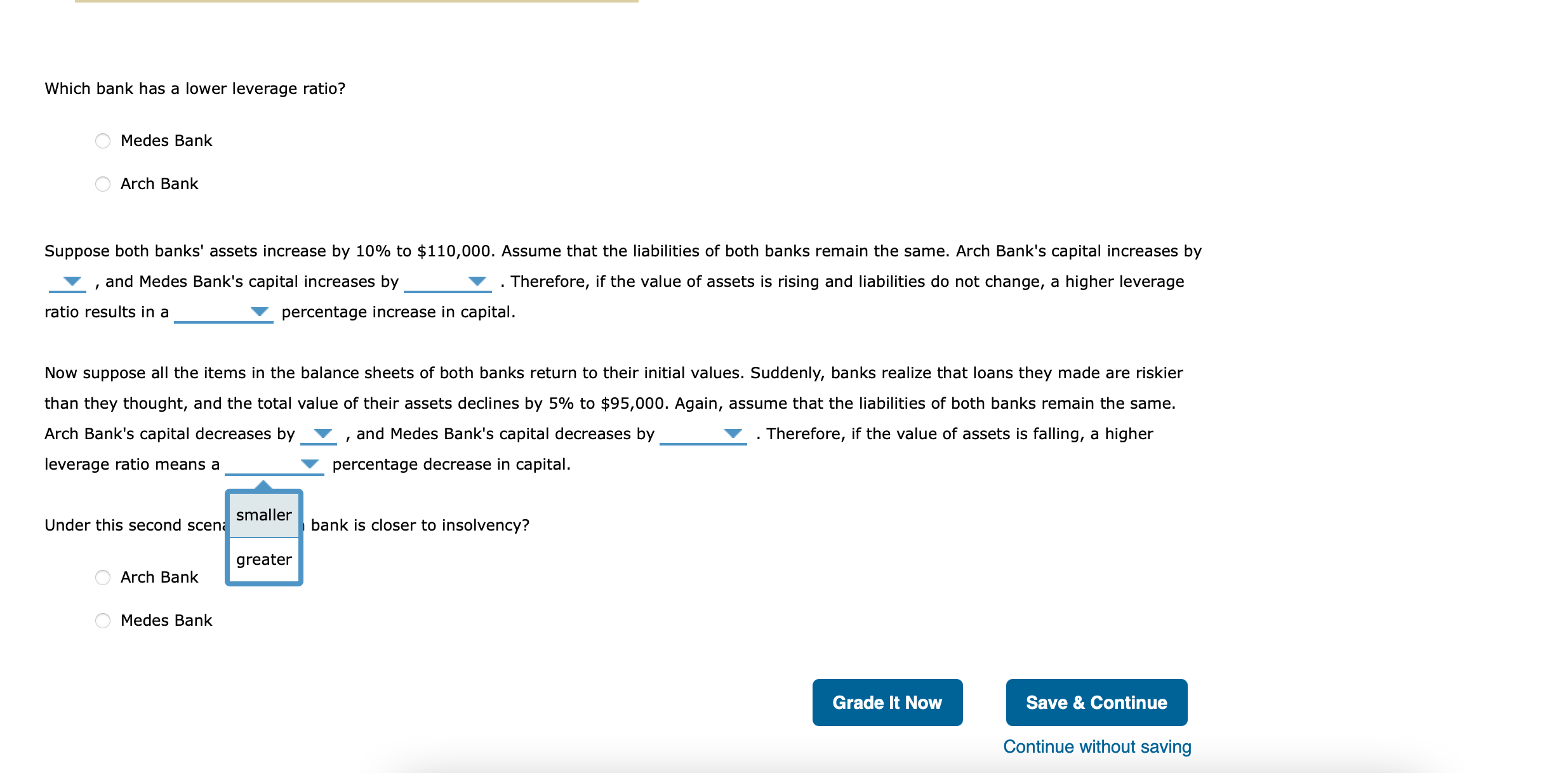 they thought, and the total value of their assets declines by 5%