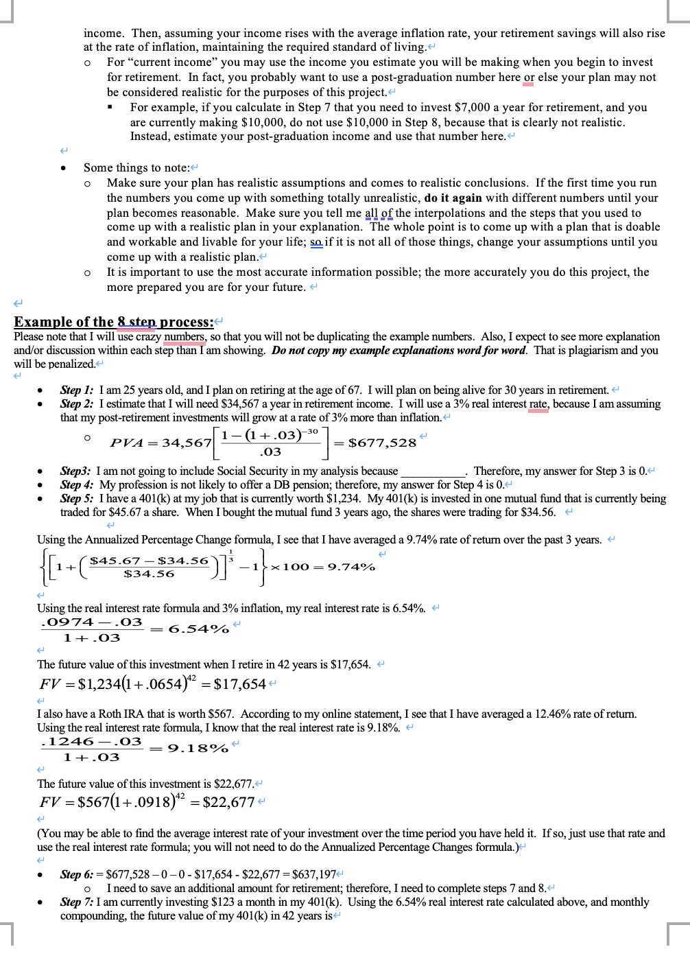 Thank you and have a great day. Class Project 1 - Retirement