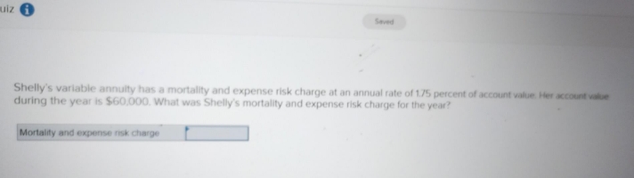 a mortality and expense risk charge at an annual rate of 1.75