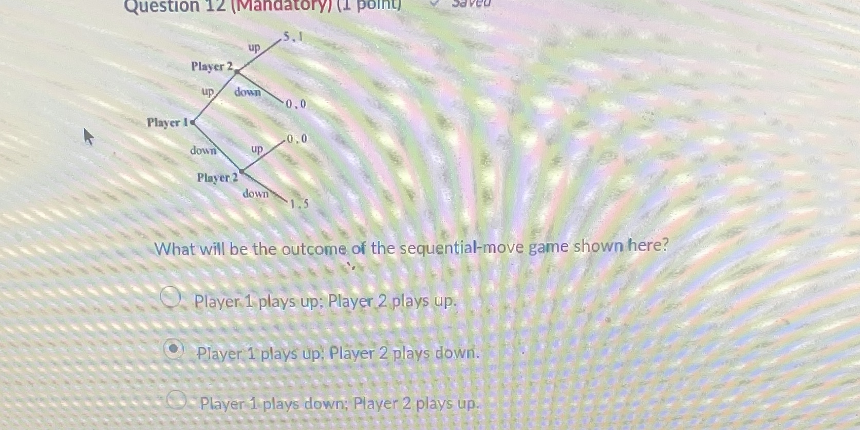 down 0.0 Player I 0.0 down up Player 2 down 1. 5