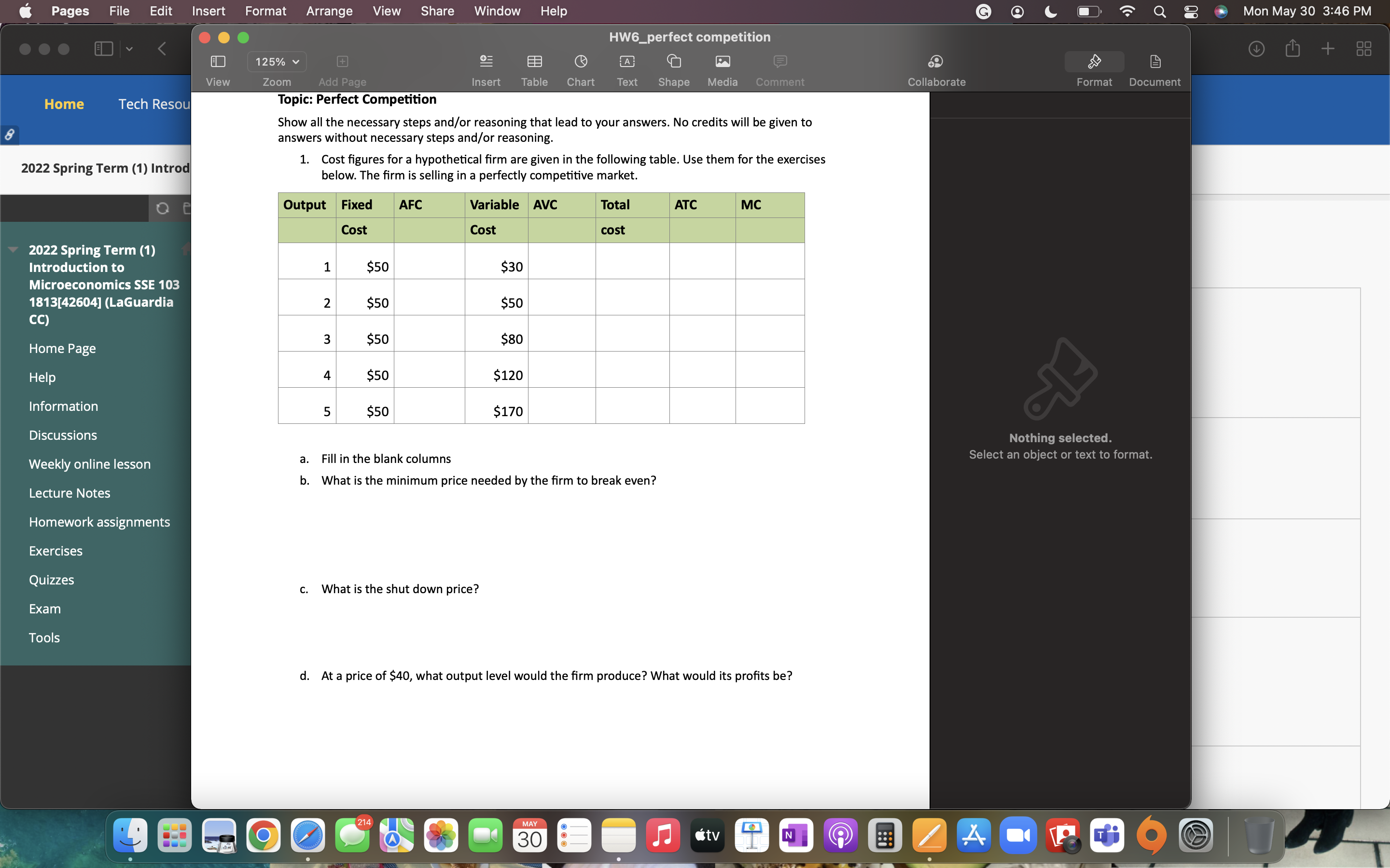  I' Pages File Edit insert Format Arrange View Share Window 0