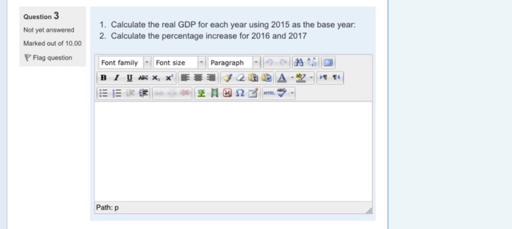 1. Calculate the real GDP for each year using 2015 as the