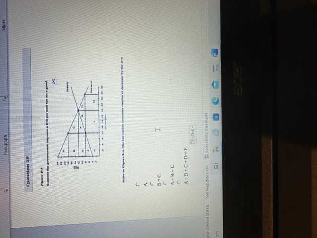 Paragraph Styles question 19 B + C. H A+B+C. A+ B