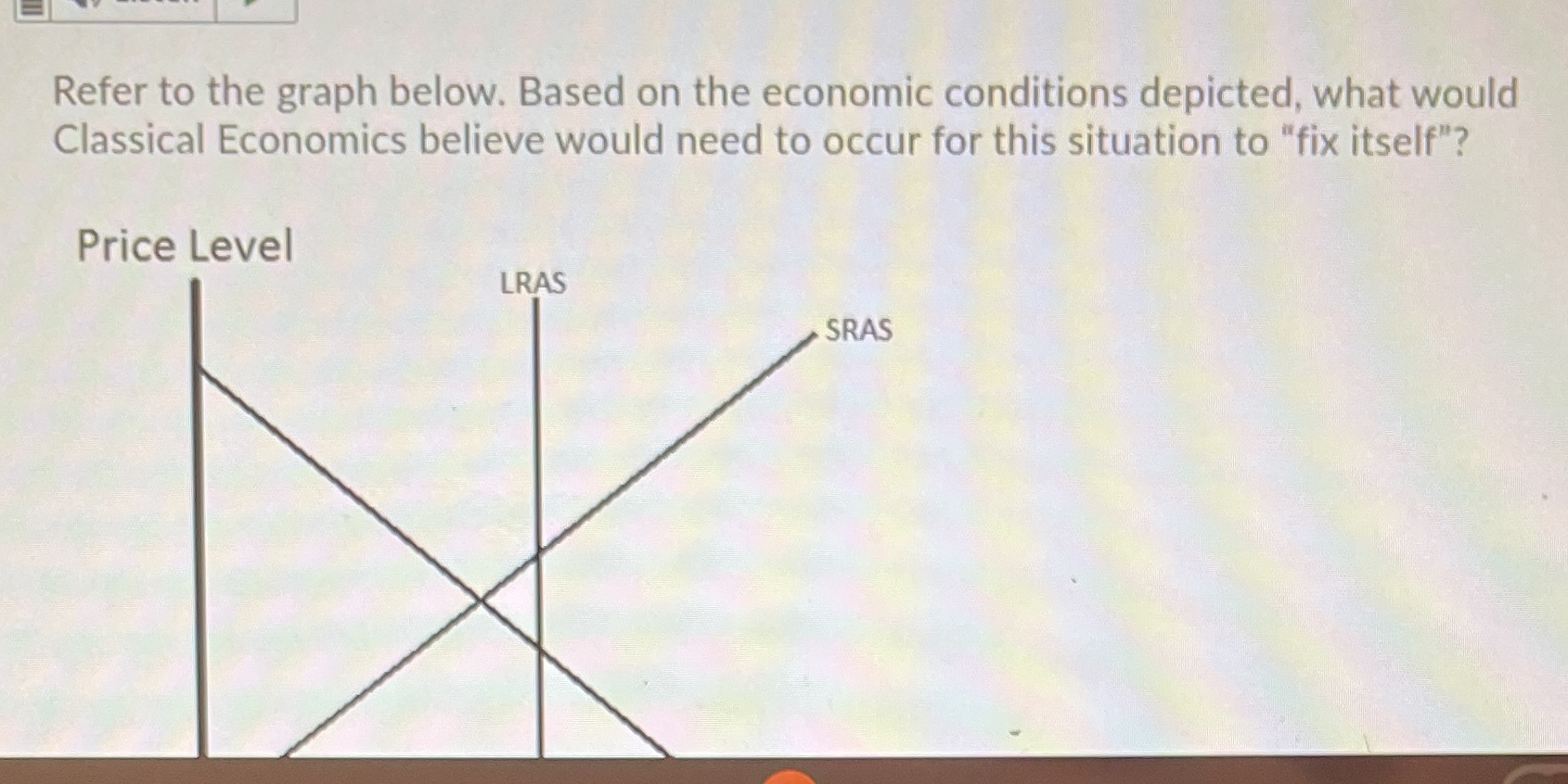 right Refer to the graph below. Based on the economic conditions depicted,