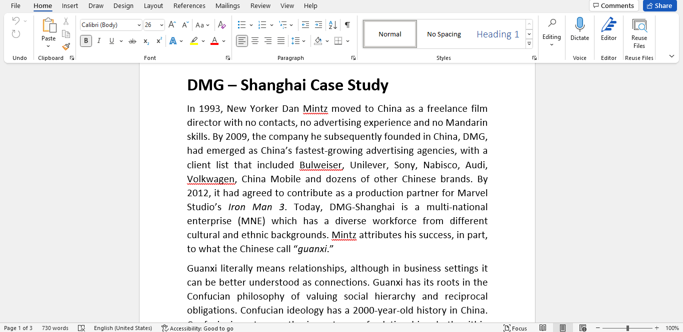 File Home Insert Draw Design Layout References Mailings Review View Help