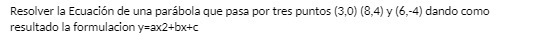 (8,4) y (6,4 dando como resultado formulacion