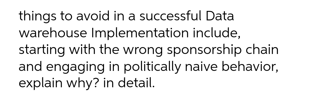 with the wrong sponsorship chain and engaging in politically naive behavior, explain