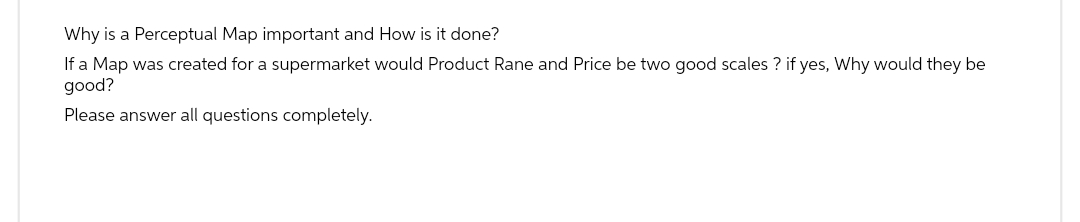 If a Map was created for a supermarket would Product Rane and