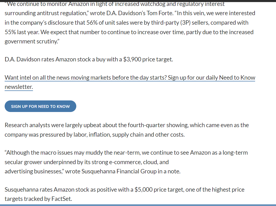 to GIobalData. Amazon AMZN, +0.42% reported results that blew past expectations late