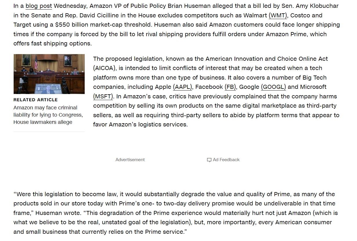 both a monthly and annual basis. \"Contrary to popular opinion, Amazon is