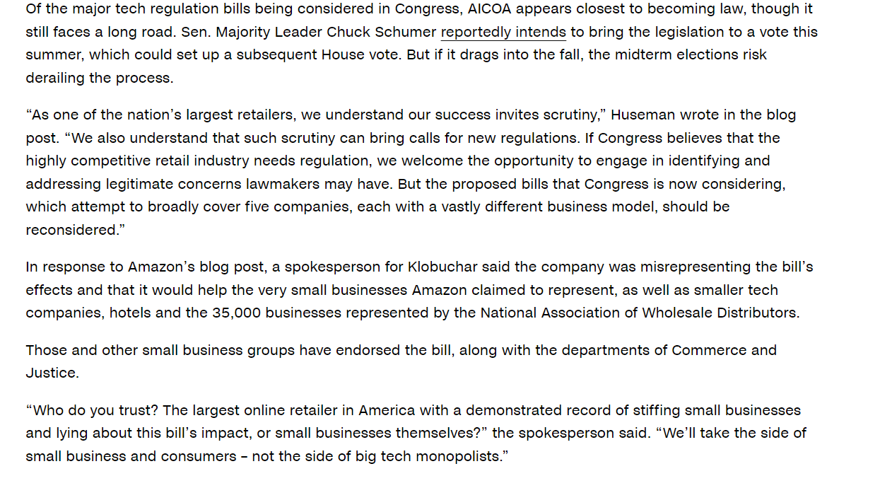 not a monopoly that can continually vacuum up market share by virtue