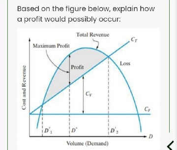 Based on the figure below, explain how a profit would possibly