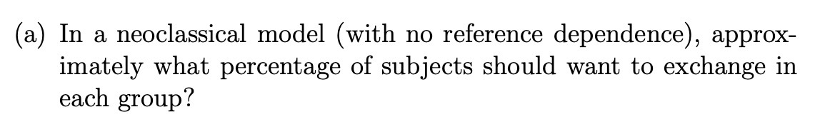  (a) In a neoclassical model (with no reference dependence), approx- imately