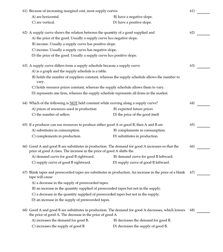 fast-food restaurants 69) A) increases the demand for substitutes for fast-food meals.