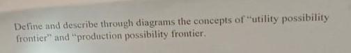 diagrams the concepts of "utility possibility frontier" and "production possibility frontier
