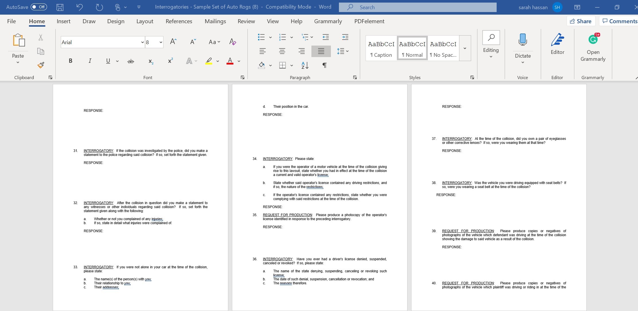 and requests for production for the set you are to draft.Hint:If you