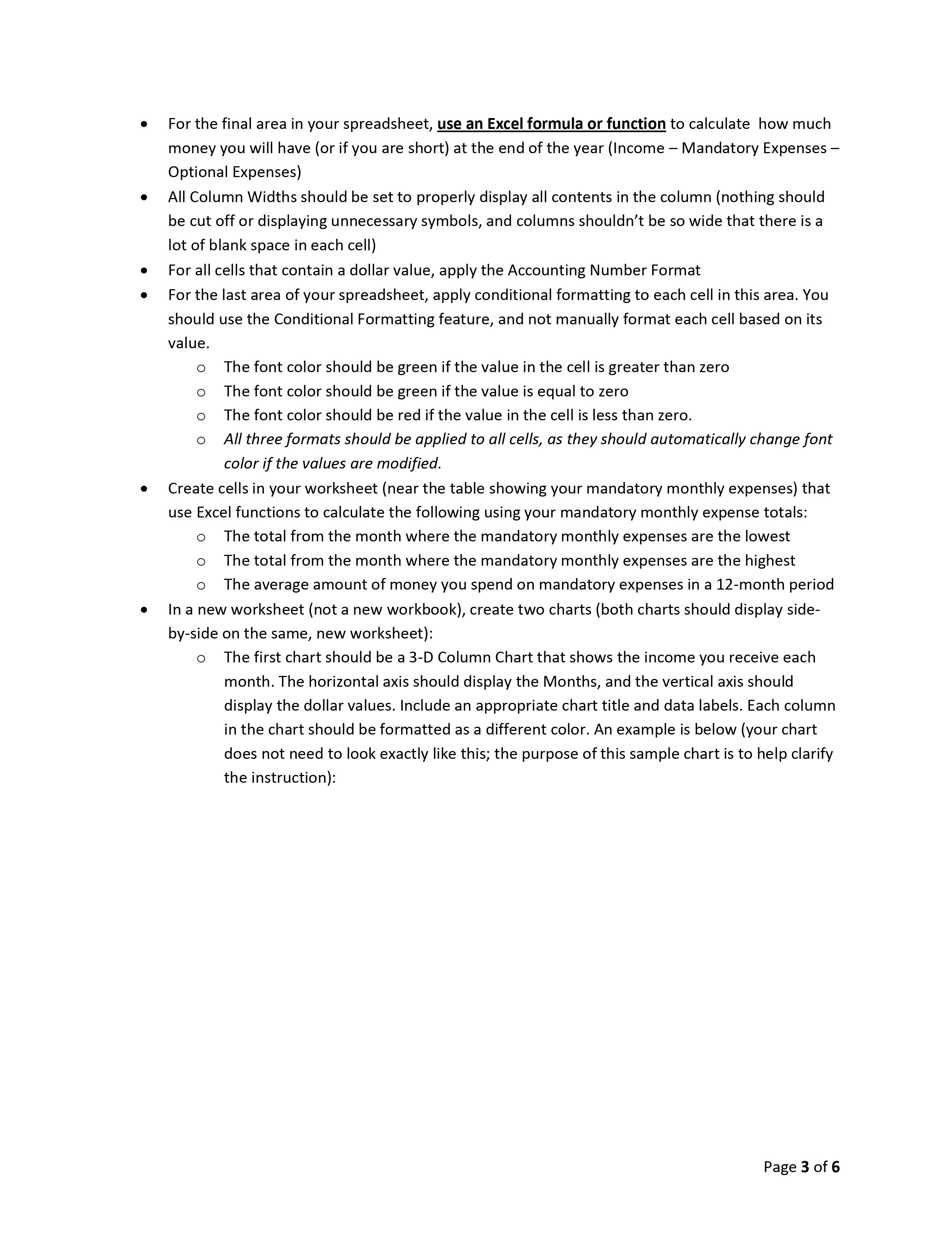 in Microsoft Excel, students should search the Web for sample personal budgets