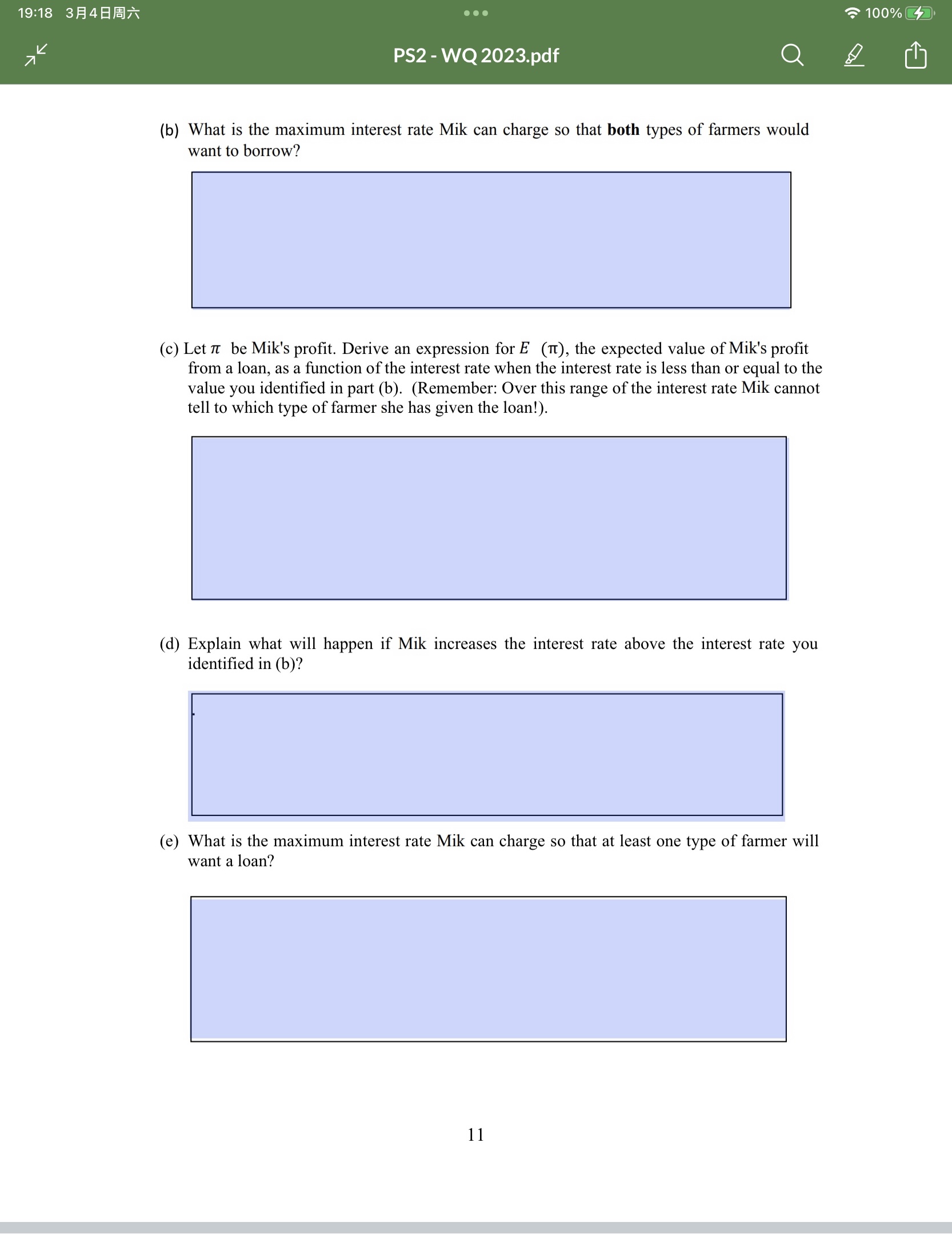 example, for project 1, report E (y 1) = A - Bi,